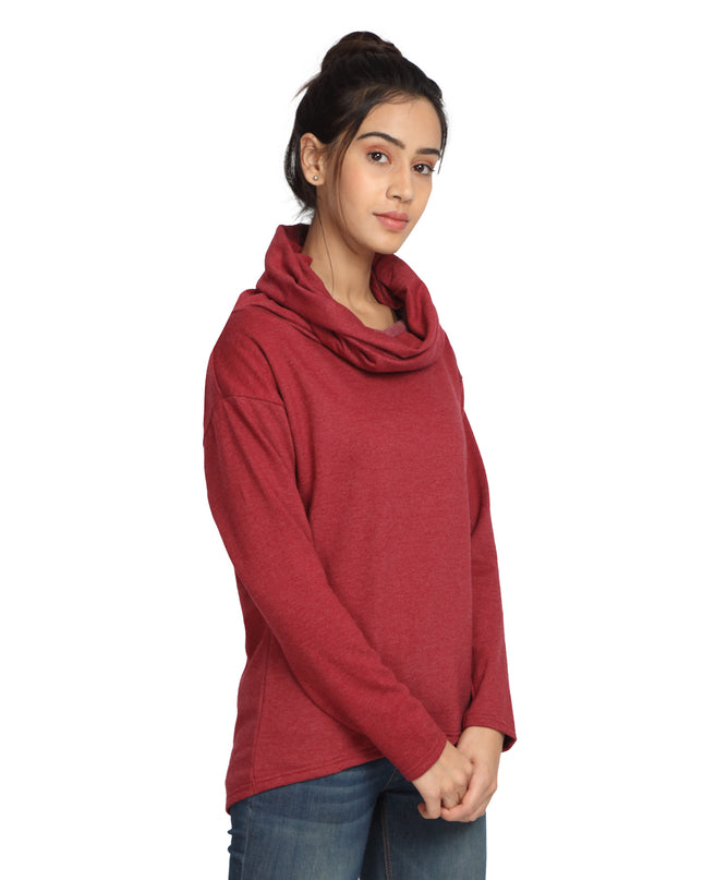 Get your Maroon Scarf Neck Sweatshirt online