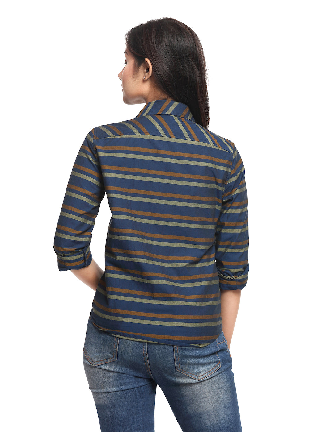 Navy Blue Striped Shirt - GENZEE