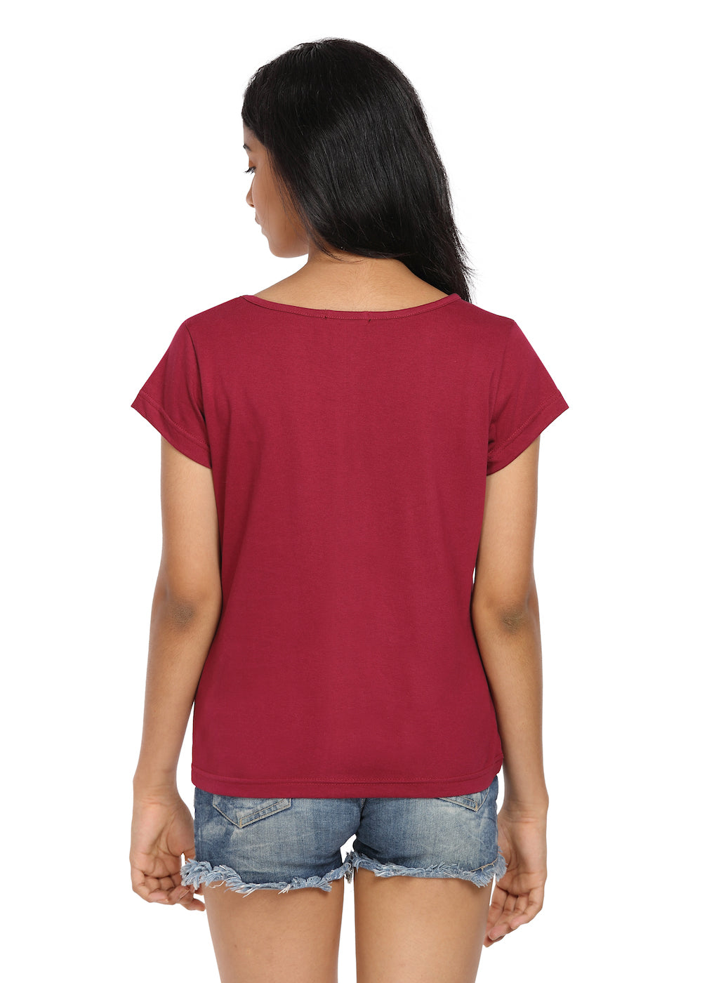 Printed T-shirt Wine with Happiness Print - GENZEE