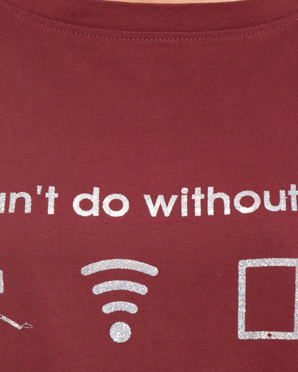 Maroon Long Tee Can't Do Without - GENZEE