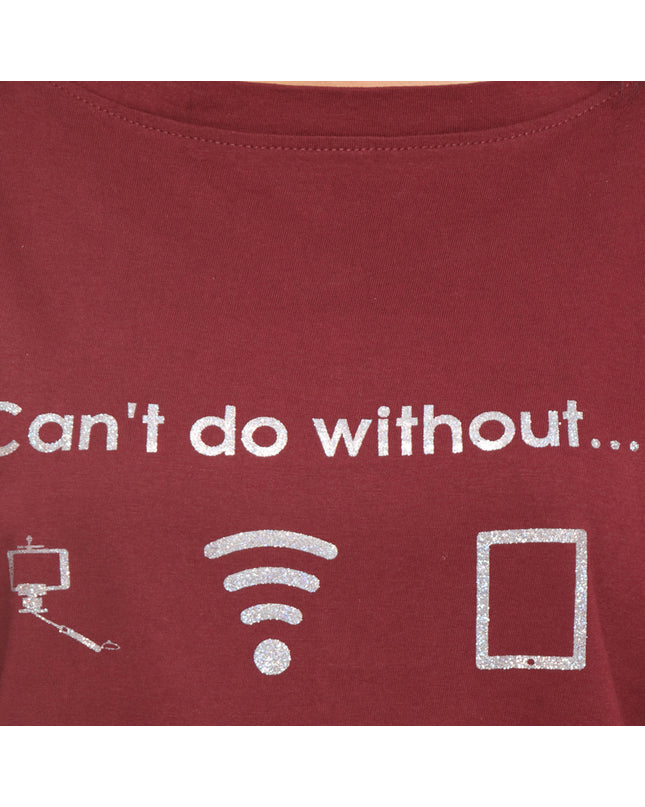 Maroon Long Tee Can't Do Without - GENZEE