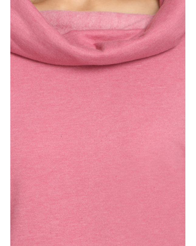 Elevate your style game with our Pink Scarf Neck Sweatshirt – shop effortlessly online!