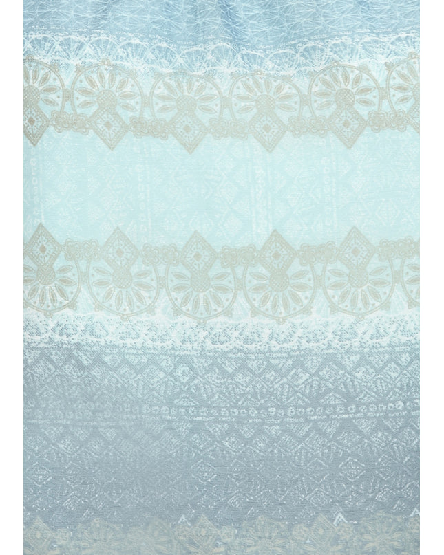 Blue Printed Georgette Bardot Top On/Off Shoulder - GENZEE