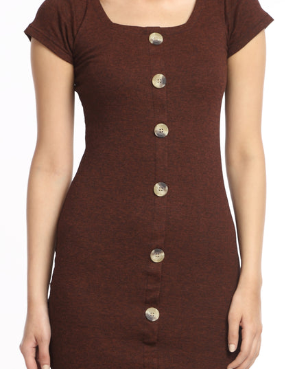 Upgrade Your Look: Brown Bodycon Dress (Online Exclusive) 