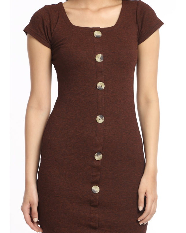 Upgrade Your Look: Brown Bodycon Dress (Online Exclusive) 