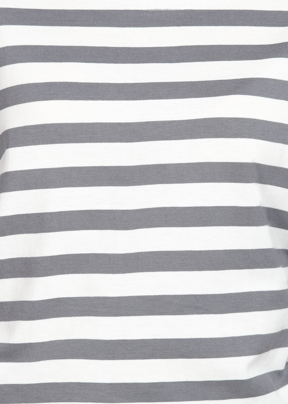 Striped Knit Top with a Knot Grey & White Boat Neck - GENZEE