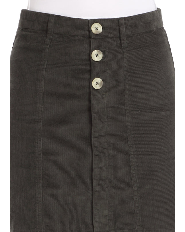 Military Green Corduroy Skirt - Shop Online Now!
