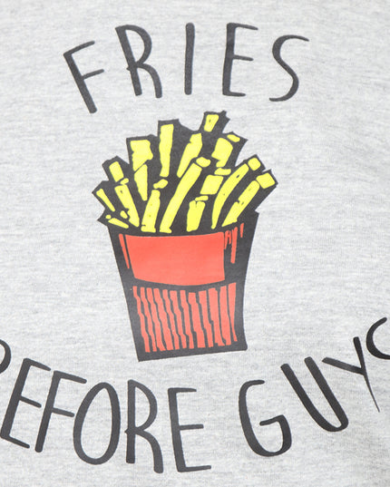 Grey Long Tees , Fries Before Guys - GENZEE