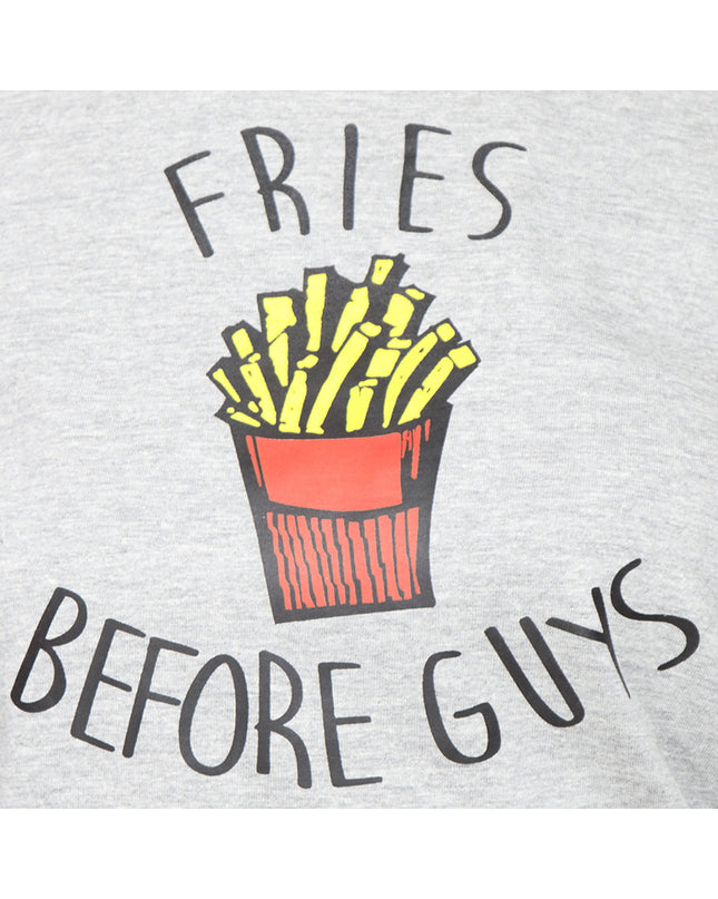 Grey Long Tees , Fries Before Guys - GENZEE