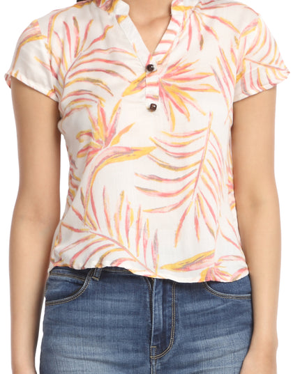 White Print Cotton Top