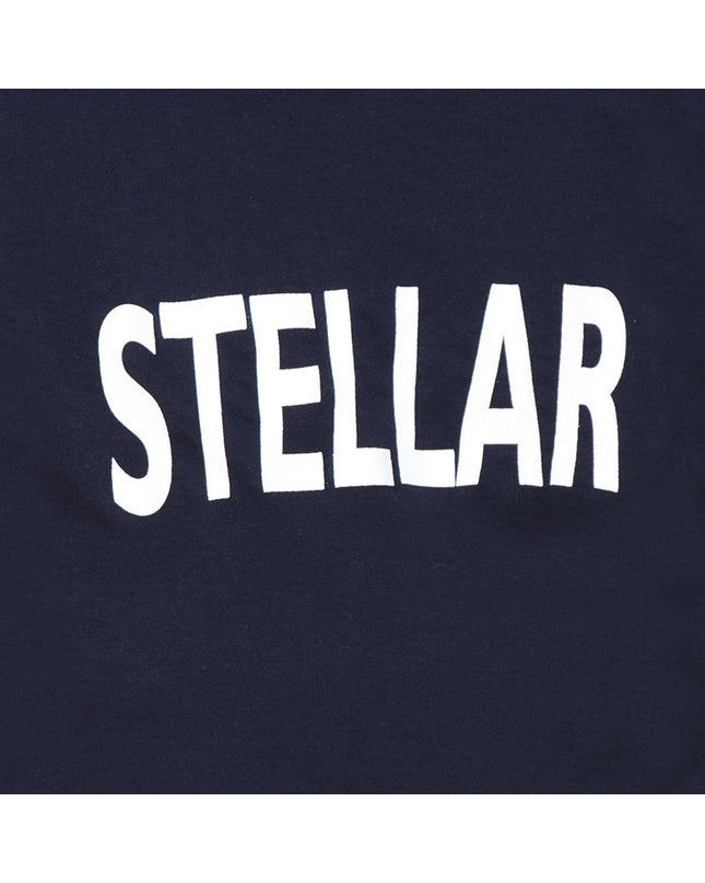 Navy Blue Knit Crop Tee   (Stellar) - GENZEE
