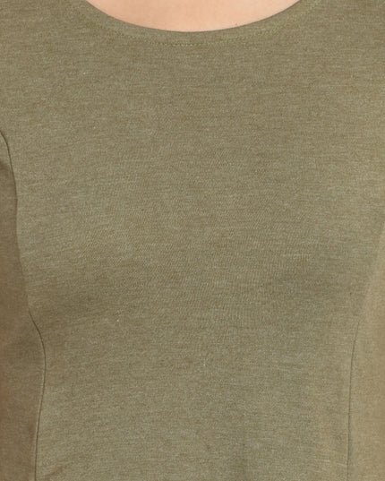 Casual Comfort: Shop the Melange Olive Knit Dress Online