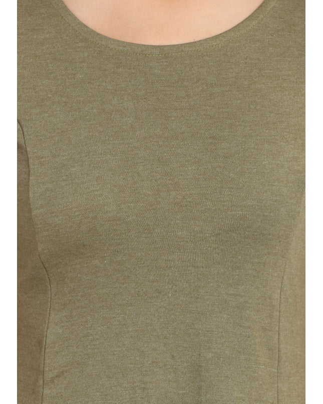 Casual Comfort: Shop the Melange Olive Knit Dress Online