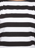 Black and White Striped Cold shoulder Top - GENZEE