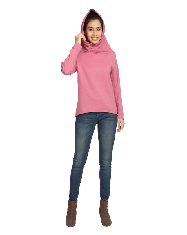 Level up your fashion with our Pink Scarf Neck Sweatshirt – shop conveniently online!