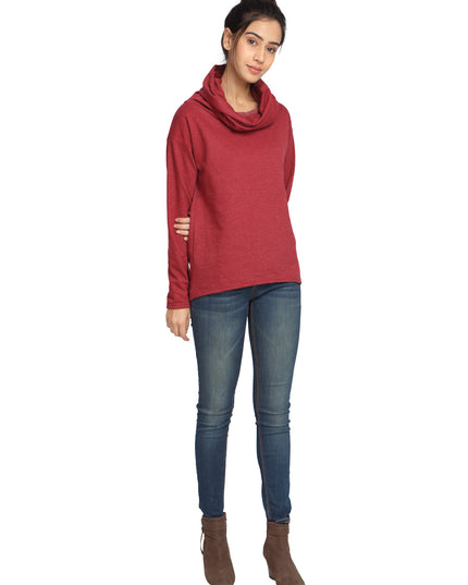Order Maroon Scarf Neck Sweatshirt online