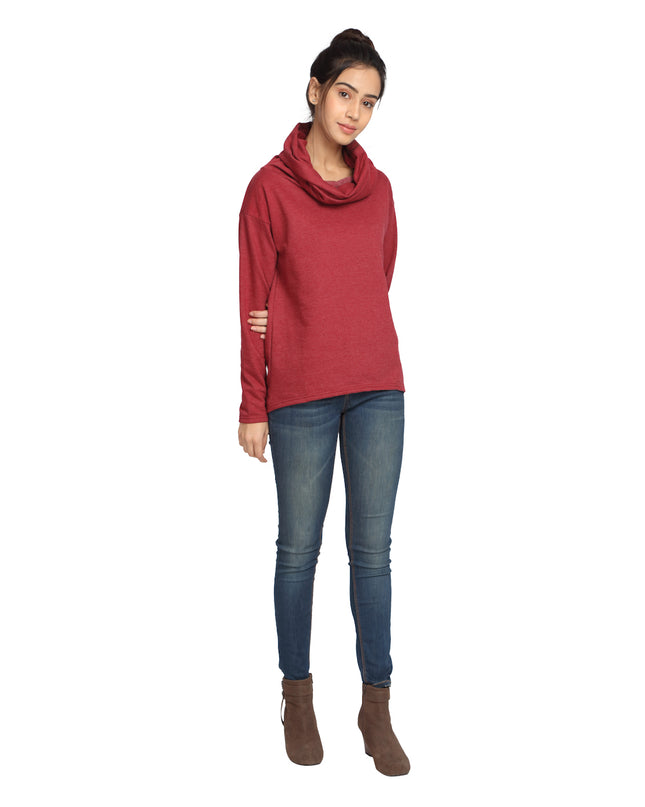 Order Maroon Scarf Neck Sweatshirt online