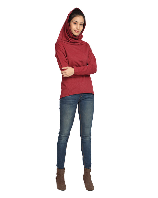 Find Maroon Scarf Neck Sweatshirt for sale online