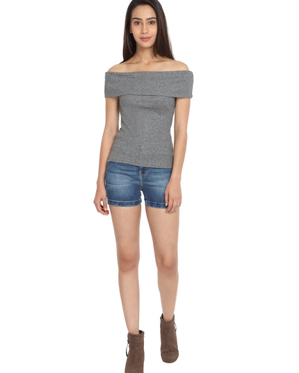 Grey Fold-Over Top - GENZEE